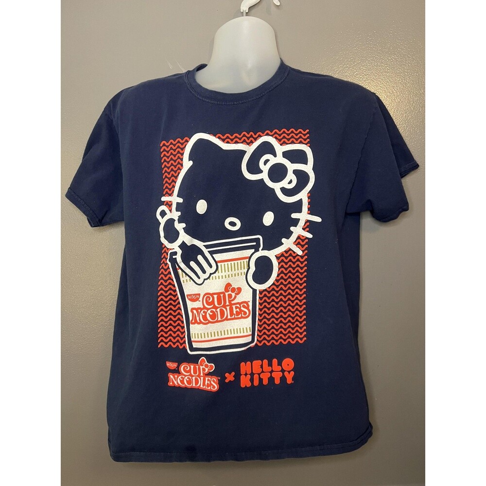 Hello Kitty x Cup Noodles Shirt Mens Large Navy Blue Nissin Ramen Graphic Tee
